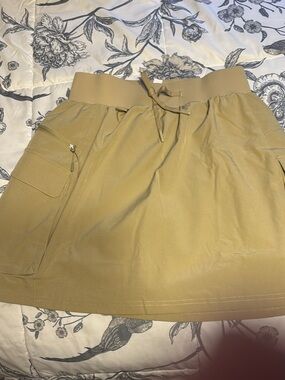 Women’s Casual Drawstring Skirt Dress in Tan